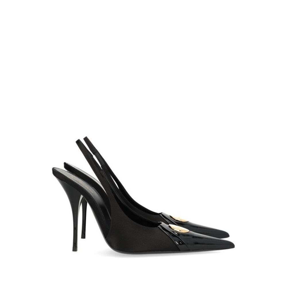 Saint Laurent Women Louis Décolleté In Patent Leather And Satin